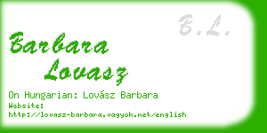 barbara lovasz business card