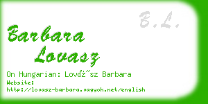 barbara lovasz business card